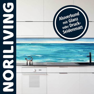 Küchenrückwand Aluverbund Spritzschutz Fliesenspiegel bis 300cm Aquarell 263