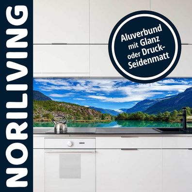 Küchenrückwand Alu Küchenrückwände bis 300cm See Landschaft in Norwegen 798