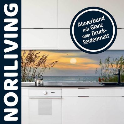 Küchenrückwand Küchenrückwände Alu Spritzschutz bis 300cm Sonnenuntergang 324