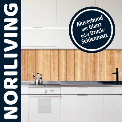 Küchenrückwand Küchenrückwände Alu Spritzschutz bis 300cm Naturholzwand 136