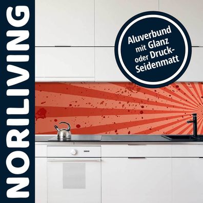 Küchenrückwand Küchenrückwände Alu Spritzschutz bis 300cm Strahlenmuster 163