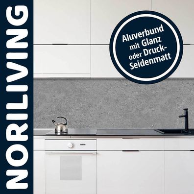 Küchenrückwand Küchenrückwände Aluverbund Spritzschutz bis 300cm Grau Beton 9441