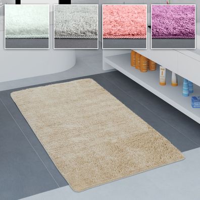Badezimmer Teppich Einfarbig Kuschelig Gemütlich In Versch. Größen u. Farben