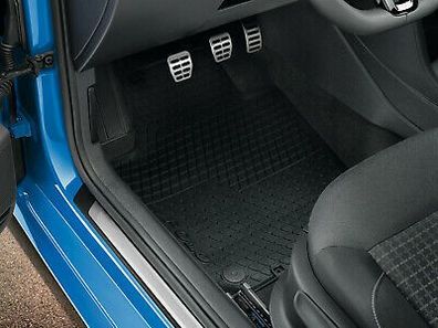 Original Fußmatten Gummifußmatten VW Polo schwarz vorne 1 Paar, 6R1061502 82V