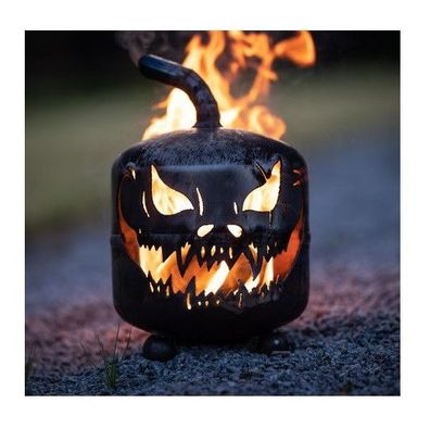 Halloween Kürbis aus Metall Feuerstelle Feuerkorb Fackel Dekoration