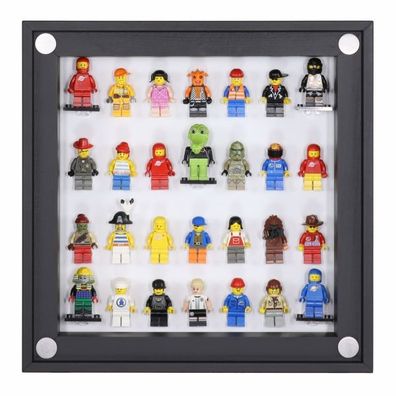 Click Vitrine PLUS Schwarz 300x300x60mm für 28 Lego® Figuren