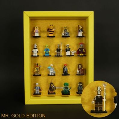 ClickCase Vitrine für LEGO® Serie 10 (71001) MR. GOLD Edition mit 17 Figurenhalter