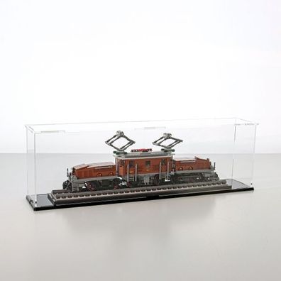 FiguSafe Vitrine für LEGO® Lokomotive „Krokodil“ 10277 T/ B/ H 120x650x200 mm 03
