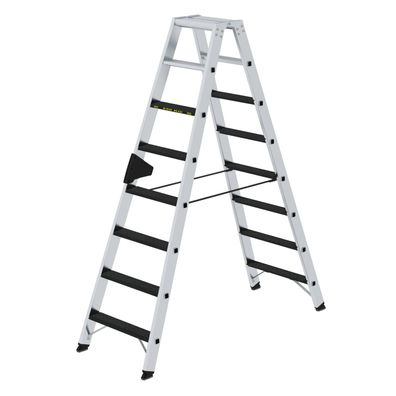 Stufen-Stehleiter 250 kg beidseitig begehbar mit clip-step R13 2x8 Stufen