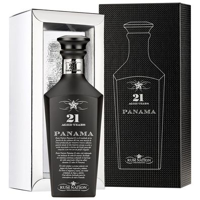Rum Nation Panama 21 Jahre 43% Vol. 0,7l Black Decanter Geschenkbox