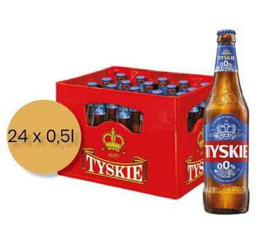 20 x Tyskie alkoholfrei in der 0,5l Flasche - Bier aus Polen
