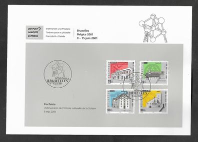 Blatt Schweiz Internationale Briefmarkenausstellung Brüssel Belgica 2001