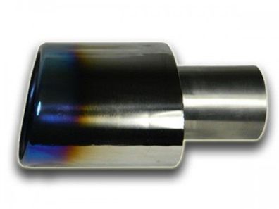 Echt Titan Auspuff-Blende Endstück 120x80 mm oval, Eingangsrohr 51mm