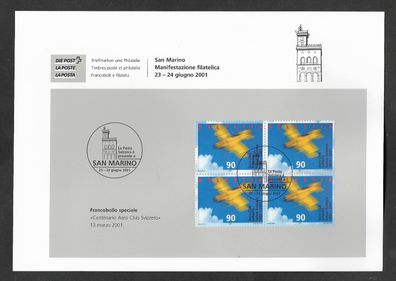 Blatt Schweiz Internationale Briefmarkenausstellung San Marino 2001