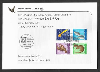 Blatt Schweiz Nationale Briefmarkenausstellung Singpex ´97