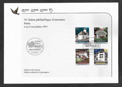 Blatt Schweiz Internationaler Briefmarkensalon Paris 1997