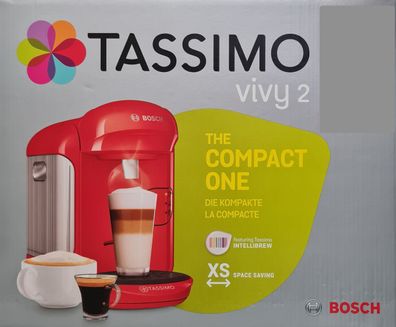 Bosch Tassimo Vivy2 Kapselmaschine TAS1403, kompaktes Design, vollautomatisch, ...