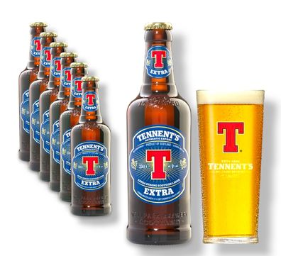 6 x Tennent`s Extra Bier je 0,33l - Extra Strong Scottish Lager