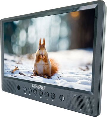 Schwaiger 10" Zoll DVD Player mit 2 Monitoren USB SD Auto Fernbedienung Standfuß