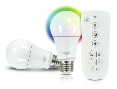 Schwaiger LED Leuchtmittel Set E27 Smart Home Glühbirne Licht Lampe RGBW Dimmbar