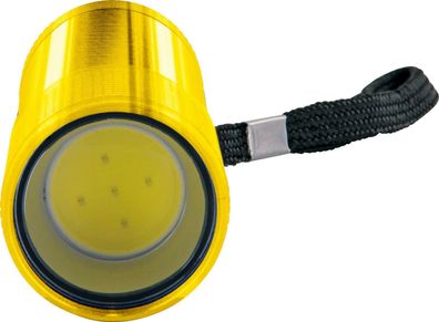 Schwaiger helle LED Taschenlampe 90 Lumen mit 3x AAA Batterien, 25x25x90mm, gelb