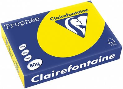 Clairefontaine Trophee Color 2977C Neongelb 80g/ m² DIN-A4 - 500 Blatt