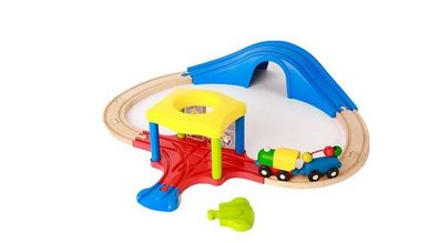 Junior Holzbahn Meine erste Abenteuer-Bahn Kinder Kleinkind Spielzeug