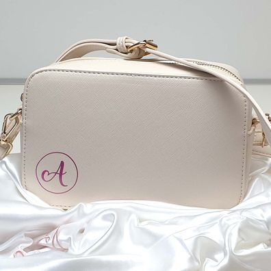 Damentasche mit Initial | Personalisierte Umhängetasche | Crossbody Bag