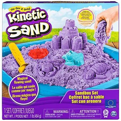 Spinmaster ?6028092 Kinetic Sand Sandbox Set 454 g Lila 3 Förmchen Schaufel