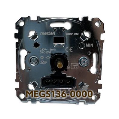 Merten Dimmer Dreh-/ Druckknopf 20-315W kapazitive Last Unterputz - MEG5136-0000