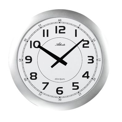 Atlanta Atlanta 4433 silber XXL-Wanduhr, Quarz