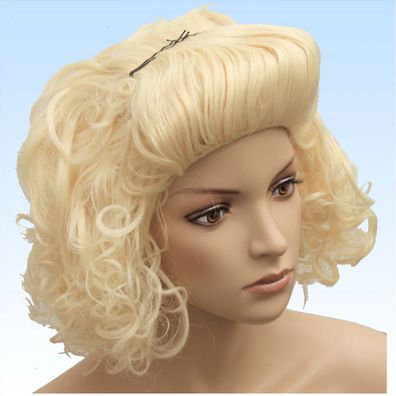 Perücke Marilyn blond Deluxe VIP für Party Monroe Fans Fete Marylin gewellt Haar