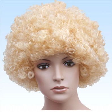 Blonde Mega Afro Perücke Afroperücke gelockt blond Locken Faschingsperücke