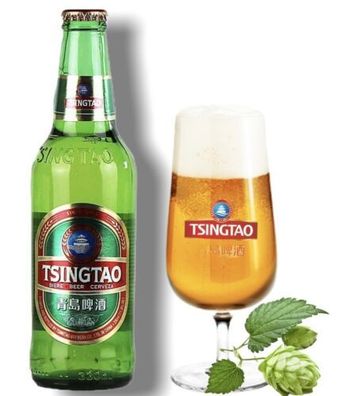 6 x Tsingtao Bier aus China, in der 0,33 l Flasche (5,55E/ L)