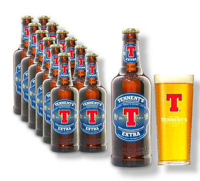 12 x Tennent`s Extra Bier je 0,33l - Extra Strong Scottish Lager