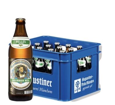 20 x Augustiner Bier Hell 0,5l eines der beliebtesten Vollbiere aus Bayern