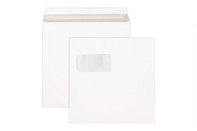 100 Briefumschläge Weiß 220x220 mm mit Haftklebung