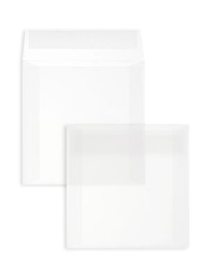 100 Transparente Briefumschläge 130x130 mm mit Haftklebung