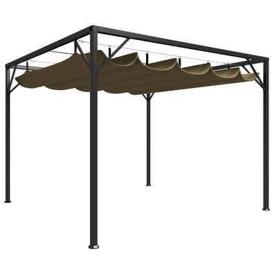 vidaXL Gartenpavillon mit Ausziehbarem Dach 3x3 m Taupe 180 g/m²