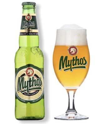 6 Flaschen Mythos Bier aus Griechenland in der 0,33l Flasche 8,53/ L