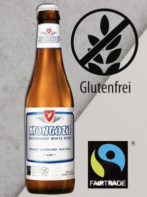 6 Flaschen Mongozo Glutenfrei mit 4,8% Alk. (5,64 E/ L) Bio Bier inkl. Pfand