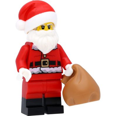 LEGO Minifigur Santa Claus (schwarze Stiefel) / Nikolaus / Weihnachtsmann mit Zubehör