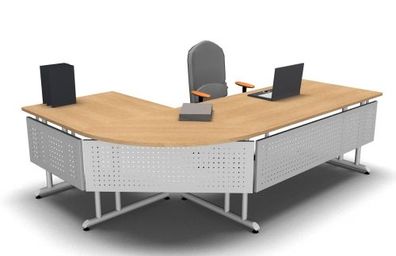 Schreibtischkombination ZB12 mit Seitenblende Winkelschreibtisch Schreibtisch