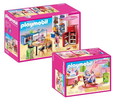 Playmobil Dollhouse Puppenhaus 70206 Familienküche + 70210 Babyzimmer - neu, ovp