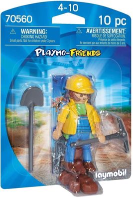 Playmobil Friends 70560 Bauarbeiter mit Hacke und Schaufel - neu, ovp