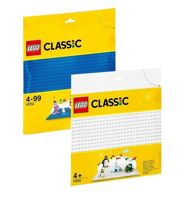 Lego® Bauplatten 2er-Set: 10714 blaue Bauplatte + 11010 weisse Bauplatte neu, ovp