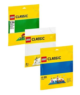 Lego® Bauplatten-3er-Set: 10700 Grün, 10714 Blau, 11010 Weiss, neu, ovp