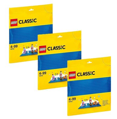 Lego® Bauplatten-Set: 3 x 10714 blaue Bauplatte - neu, ovp