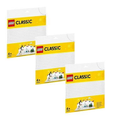 Lego® Bauplatten-Set: 3 x 11010 Weisse Bauplatte - neu, ovp