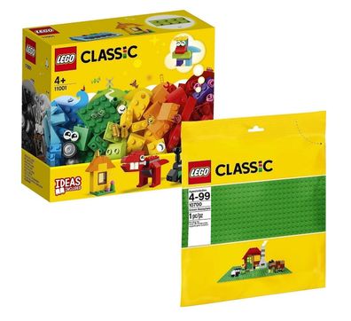 Lego® Set: 11001 Erste Bausteine + 10700 grüne Bauplatte - neu, ovp